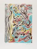 André Masson, Aus: Omaggio a Michelangelo, 1975, Lithograph in colours