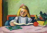 August Macke, Blondes Mädchen mit Buch, 1912, Oil on canvas