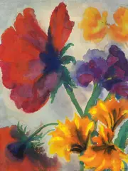 Emil Nolde, Mohn, gelbe und blaue Blüten, 1935, Watercolour