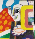 Interieur mit Stillleben by Horst Antes, 1964, Oil on canvas, sold Dec 2007