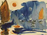Dschunken by Emil Nolde, 1913, Watercolour, sold Dec 2007
