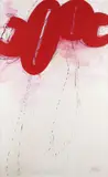 Markus Prachensky, rot auf weiß - Berlin II. - 1966, 1966, Oil on canvas