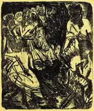 Alptanz mit zwei Handorglern by Ernst Ludwig Kirchner, 1920, Lithograph, sold Dec 2007
