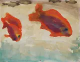 Zwei rote Fische by Emil Nolde, 1923, Watercolour, sold Dec 2007