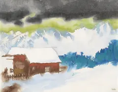 Almhütte by Emil Nolde, 1930, Watercolour, sold Dec 2007