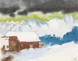 Almhütte by Emil Nolde, 1930, Watercolour, sold Dec 2007