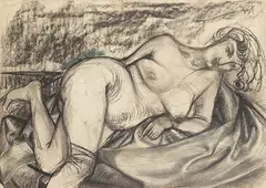 Otto Dix, Karton zu "Liegender Akt", 1930, Pastel