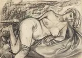 Otto Dix, Karton zu "Liegender Akt", 1930, Pastel
