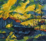 Fritz Schaefler, Landschaft, 1920, Oil