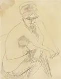 Weiblicher sitzender Akt by Ernst Ludwig Kirchner, 1909, Pencil drawing, sold Dec 2007