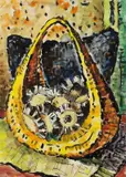 Karl Schmidt-Rottluff, Korb mit Silberdisteln, 1960, Watercolour
