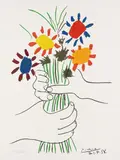 Fleurs et Mains (Paz. Estocolmo) by Pablo Picasso, 1958, Offset lithograph in colours, sold Dec 2007