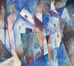 Arnold Topp, Häuser, 1916, Watercolour