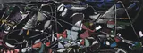 André Lanskoy, Composition sur fond noir, 1950, Gouache