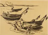 Max Pechstein, Fischerboote am Strand