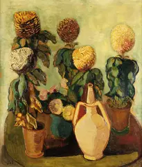 Erwin Hahs, Chrysanthemen, 1937, Oil on canvas