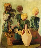 Erwin Hahs, Chrysanthemen, 1937, Oil on canvas