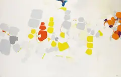 Rolf Hans, gelb-orange-rot, 1965, Oil on canvas