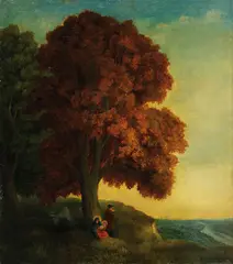 Carlo Mense, Rast auf der Flucht nach Ägypten, 1940, Oil
