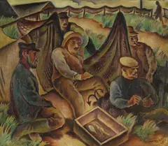 Max Unold, Vor der Ausfahrt, Oil on canvas