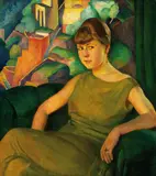 Harold Bengen, Madonna im Grünen (Frauenporträt), 1925, Oil on canvas