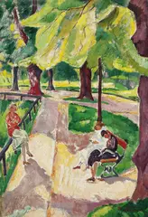 Im Park by Hermann Mühlen, 1935, Oil on canvas, sold Dec 2007