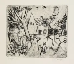 Otto Lange, Sommernacht, 1920, Etching