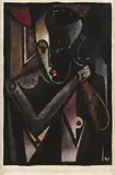 Walther Wahlstedt, Halbakt, 1923, Linocut
