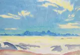 Hans Brasch, Gebirgskette über den Wolken, 1930, Watercolour