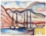 Italienischer See by (d.i. H. F. Kröger) Eriksdun, 1930, Watercolour, sold Dec 2007