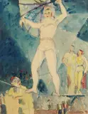 August Kallert, Artisten, 1925, Watercolour