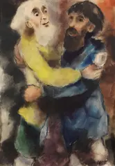 Alice Brasse-Forstmann, Zwei bärtige Männer (Biblische Szene), 1920, Watercolour