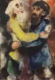 Alice Brasse-Forstmann, Zwei bärtige Männer (Biblische Szene), 1920, Watercolour