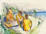 Ferdinand Carl Cürten, Badende, 1923, Watercolour