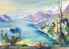 Friedrich Ludwig, Lago Maggiore, 1960, Watercolour