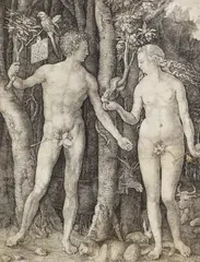 Albrecht Durer, Adam und Eva, 1504, Engraving