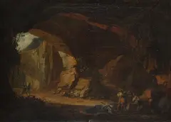 Philipp Hieronymus Brinckmann, 2 Gemälde (Pendants): Steinbruch mit Staffagefiguren, Oil on canvas