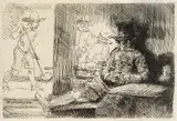 Der Kolfspieler (The Golf Player) by Rembrandt Harmensz van Rijn, 1654, Etching, sold Oct 2007