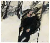 Selbst im Spiegel im Schnee by Klaus Fußmann, 1985, Oil, sold Oct 2007
