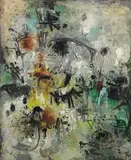 59/Jl 8 by Rolf Cavael, 1959, Oil on canvas, sold Oct 2007