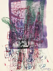 Cachet by Arman, 1959, Mixed media, sold Oct 2007
