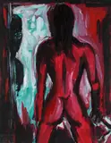 Helmut Middendorf, Frau mit Peitsche, 1984, Acrylic