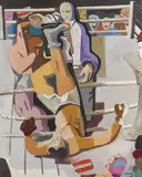 Carl Kuntz, Boxkampf, 1938, Oil