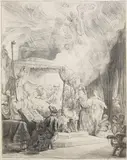 Der Tod der Jungfrau Maria by Rembrandt Harmensz van Rijn, 1639, Etching, sold Oct 2007