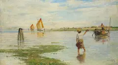 Heinrich Rasch, Fischer in der Lagune, 1880, Oil on canvas