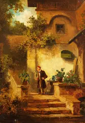 Willy Moralt, Der Kaktusfreund, Oil on paper