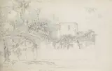 Friedrich Salathé, Ponte Rossa bei Neapel, Pencil drawing