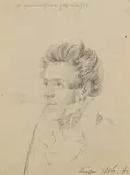 Ludwig Emil Grimm, Porträt des Pfeife rauchenden Philipp Joseph Kraus, 1816, Pencil drawing