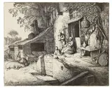 Adriaen van Ostade, Die Spinnerin, 1652, Etching