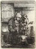 Der Goldschmied by Rembrandt Harmensz van Rijn, 1655, Etching, sold Oct 2007